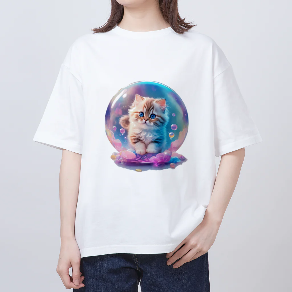 aianimalartyamaのしゃぼんねこf オーバーサイズTシャツ