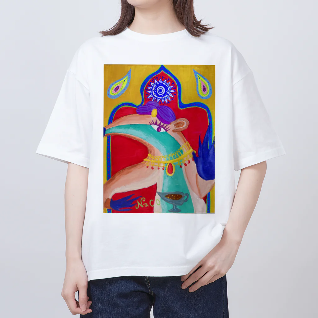 nacosuのアリクイ君わーるでぃ～　India Oversized T-Shirt