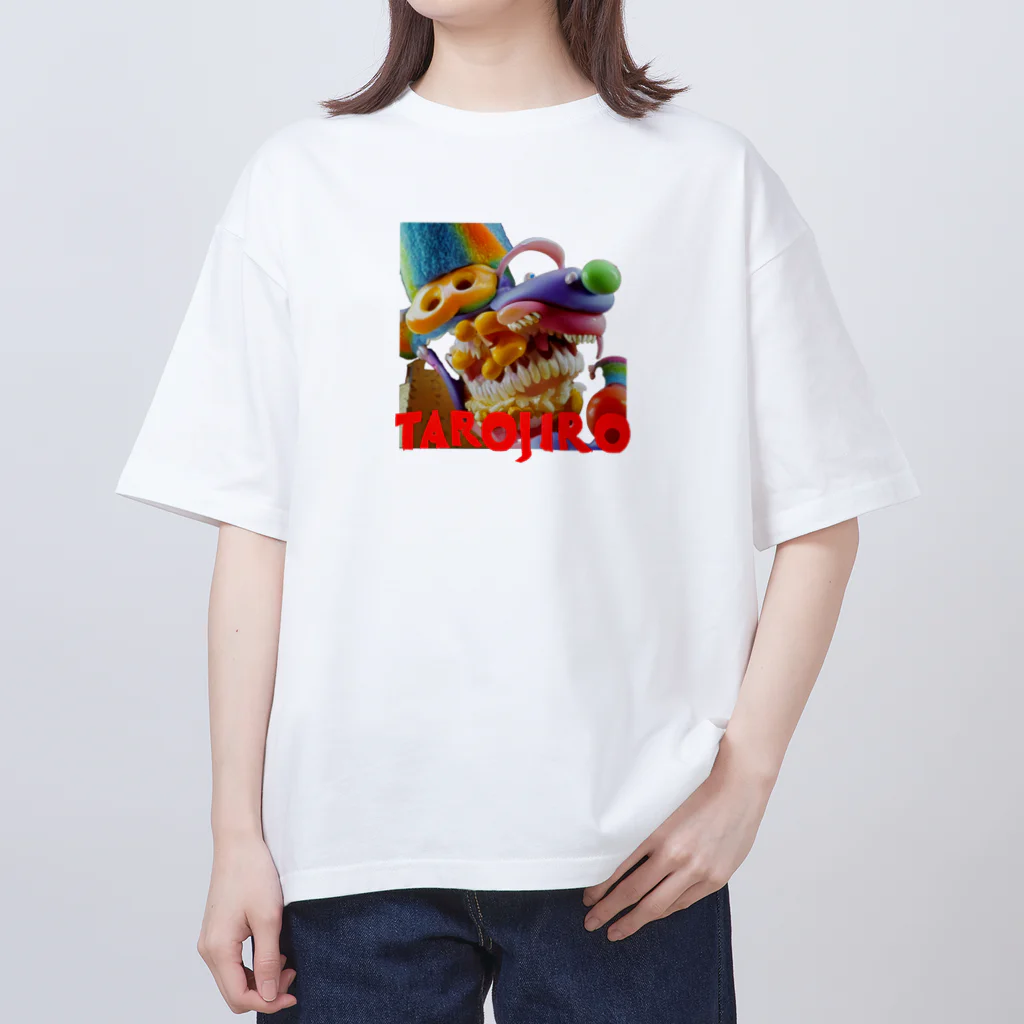 🍩tarojiro(たろじろ) shop🍩のCOLORFUL POPCORN MONSTERS by AI Oversized T-Shirt