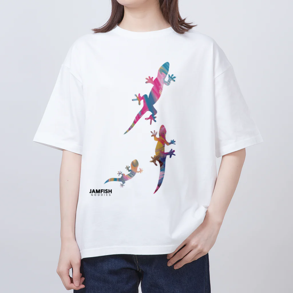 jamfish_goodiesのCOLORトカゲFAMILY オーバーサイズTシャツ