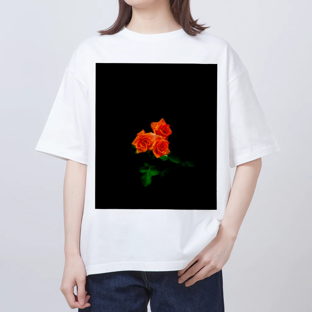 flower_design_hiroの元気と健やかさを与えてくれるオレンジ色のバラグッズ Oversized T-Shirt