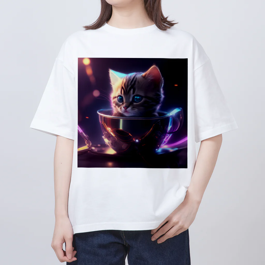 aianimalartyamaのサイバー猫a オーバーサイズTシャツ