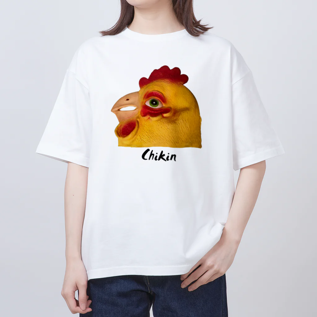 とっしー 噂音トシの鶏 Chikin テキストロゴ有 Oversized T-Shirt