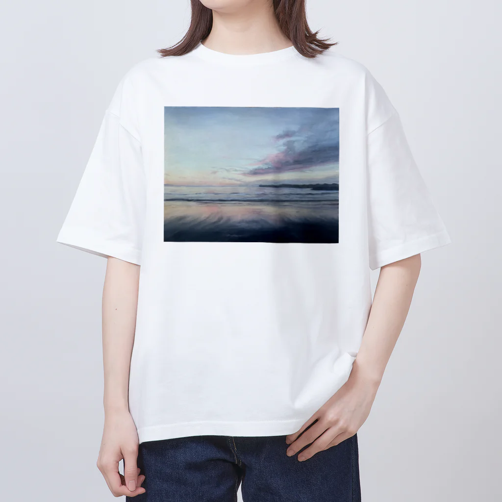 yumik0zai_shopの夕焼け_屏風ヶ浦 オーバーサイズTシャツ