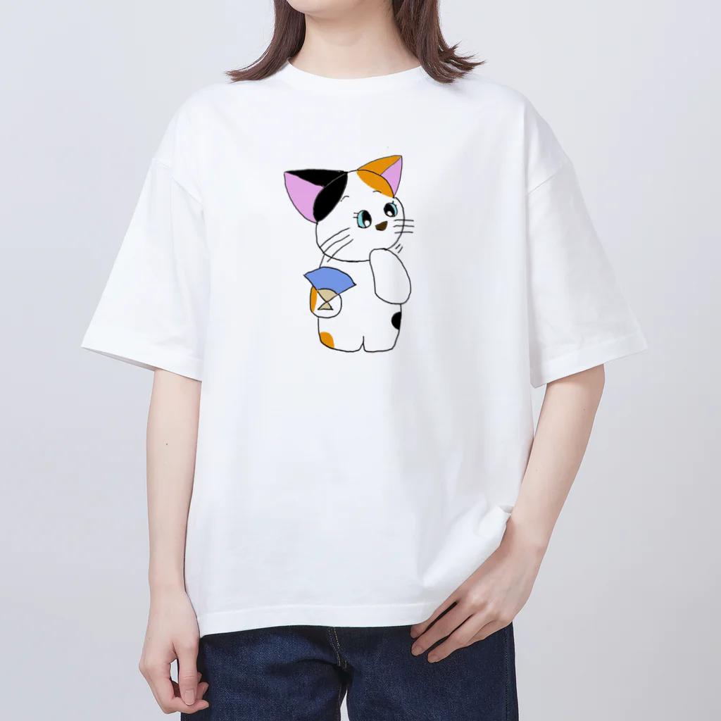 奈良のすごいタオル屋さん ときどき猫のハッピーキャット Oversized T-Shirt