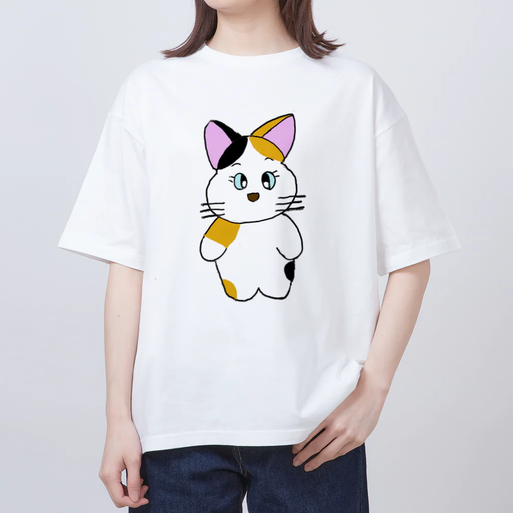 奈良のすごいタオル屋さん ときどき猫のハッピーキャット よろしく オーバーサイズTシャツ