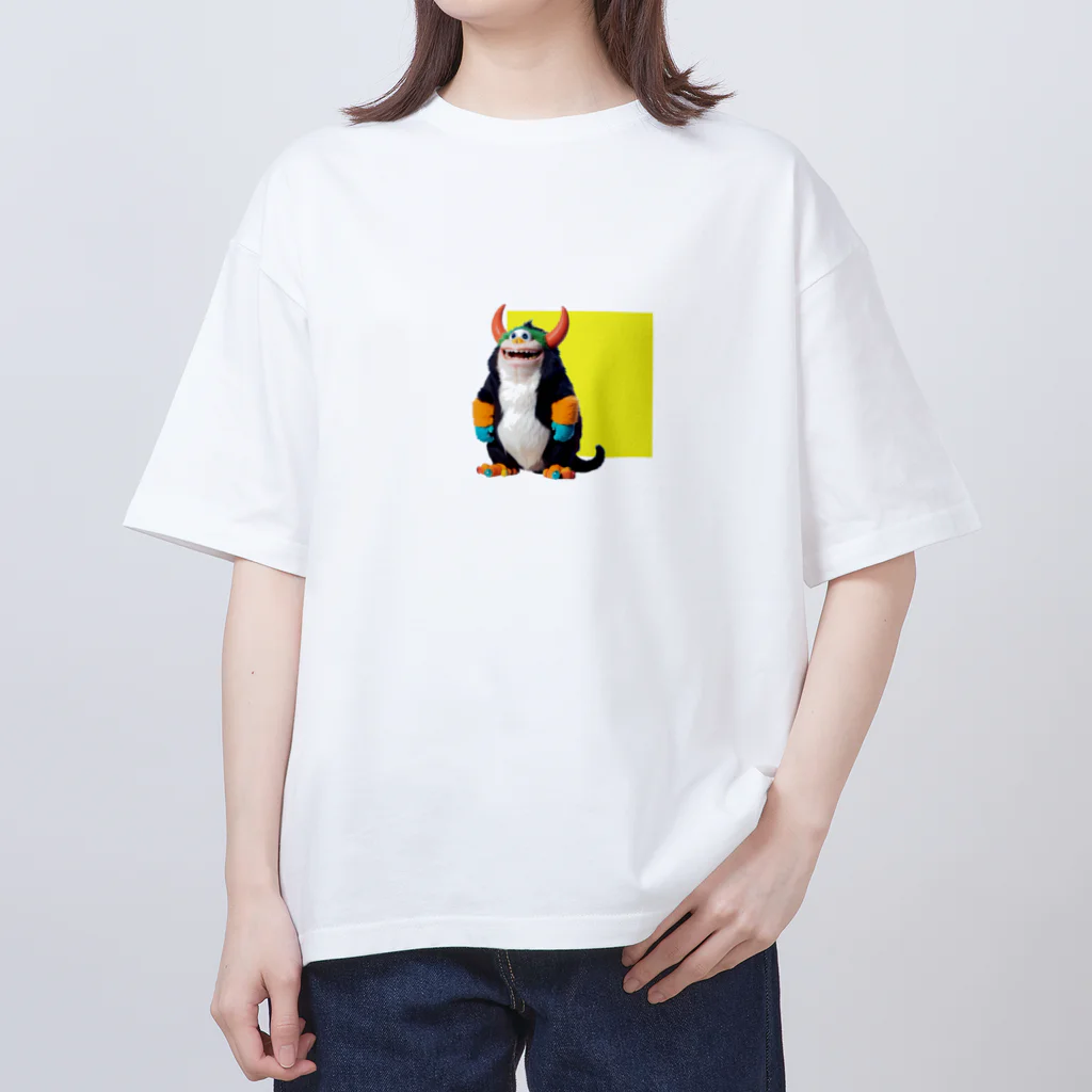 ソワソワのリスザル_きいろ オーバーサイズTシャツ