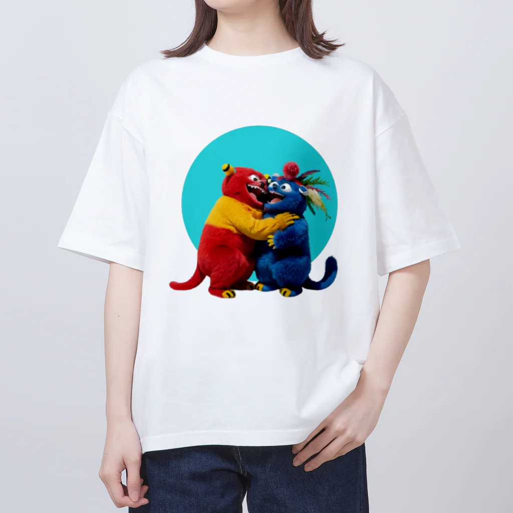 ソワソワのポカポカ_シアン オーバーサイズTシャツ