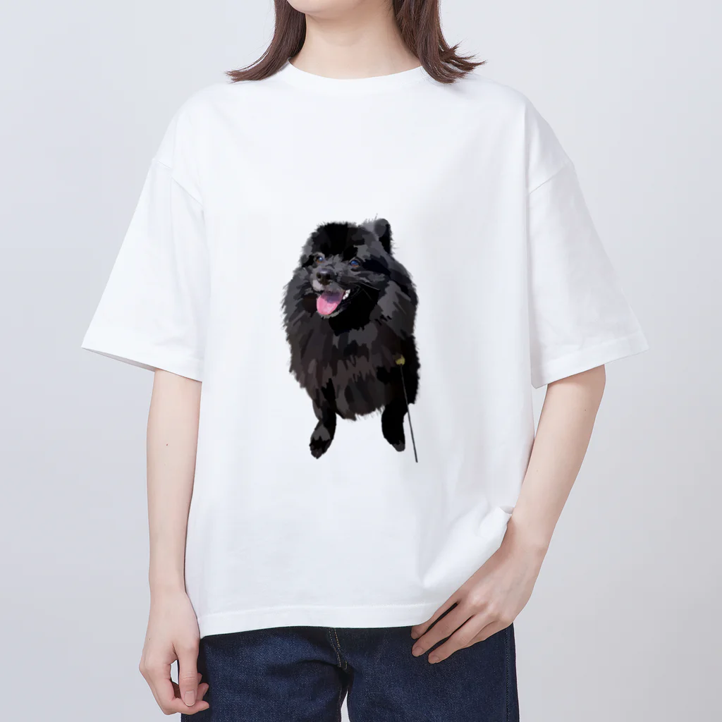 kanakoto24の黒ポメのフクちゃん Oversized T-Shirt