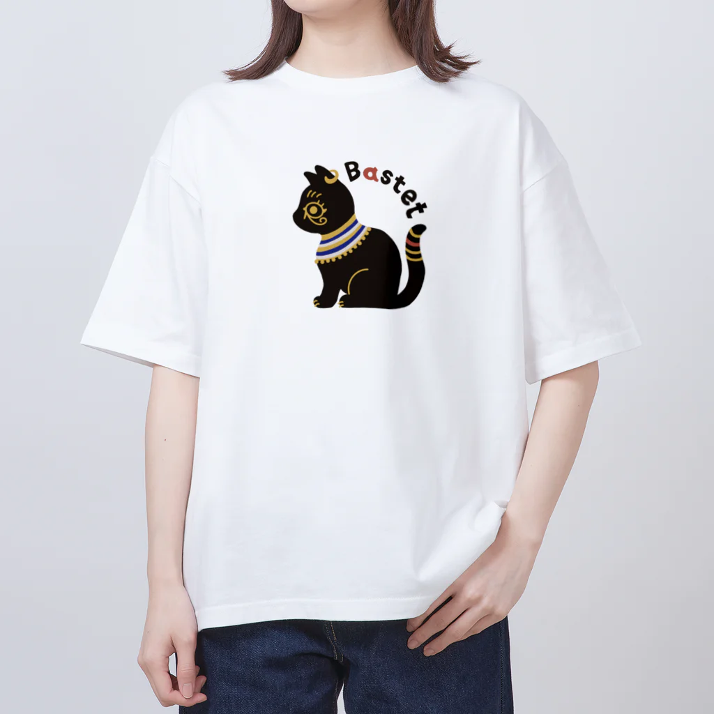 LAP CATs ＊hizaneko＊のバステト神（ベビちゃん仕様）文字凸バージョン オーバーサイズTシャツ