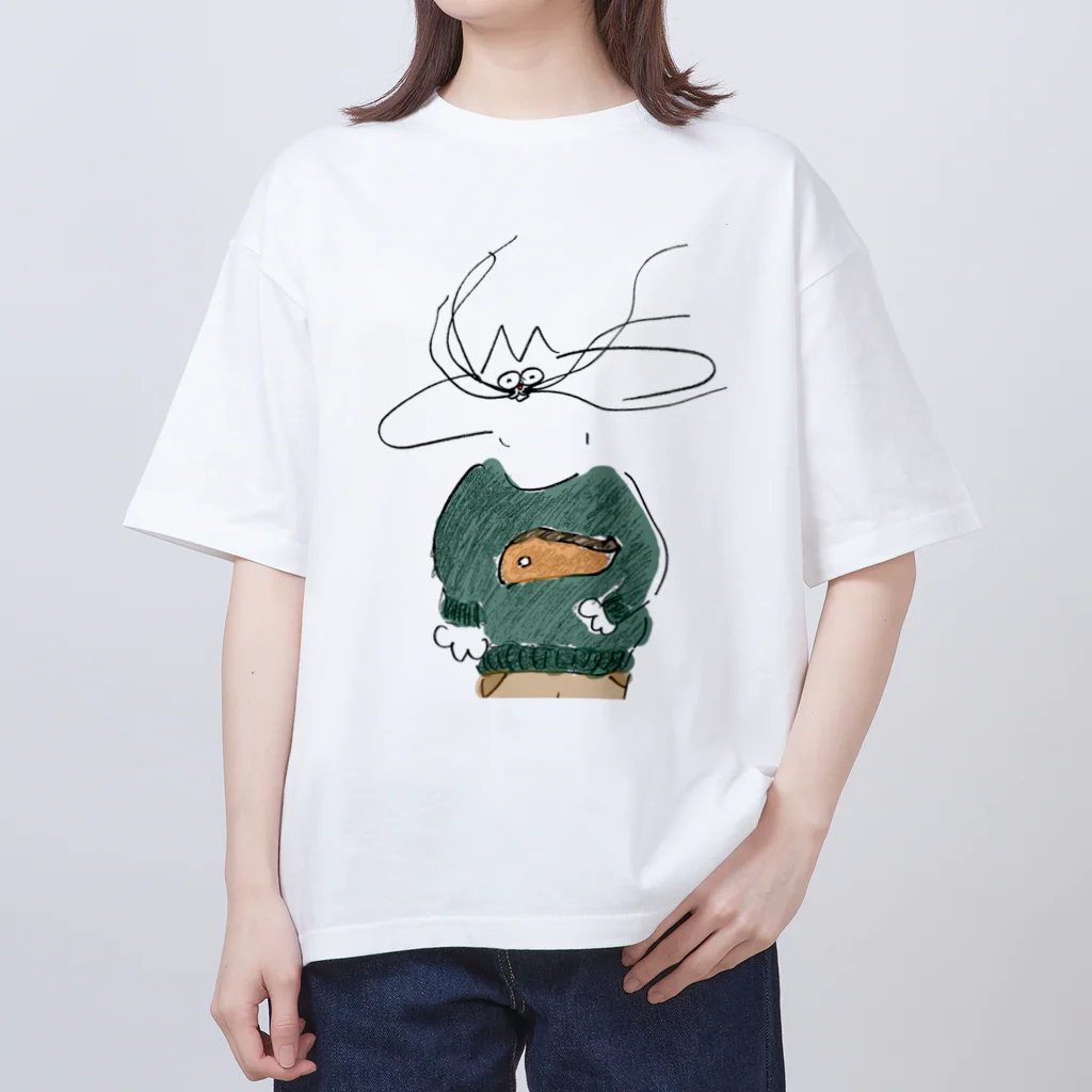 ざらざらせんべい亀のネコ山にゃろう（大事なこと思い出しver） Oversized T-Shirt