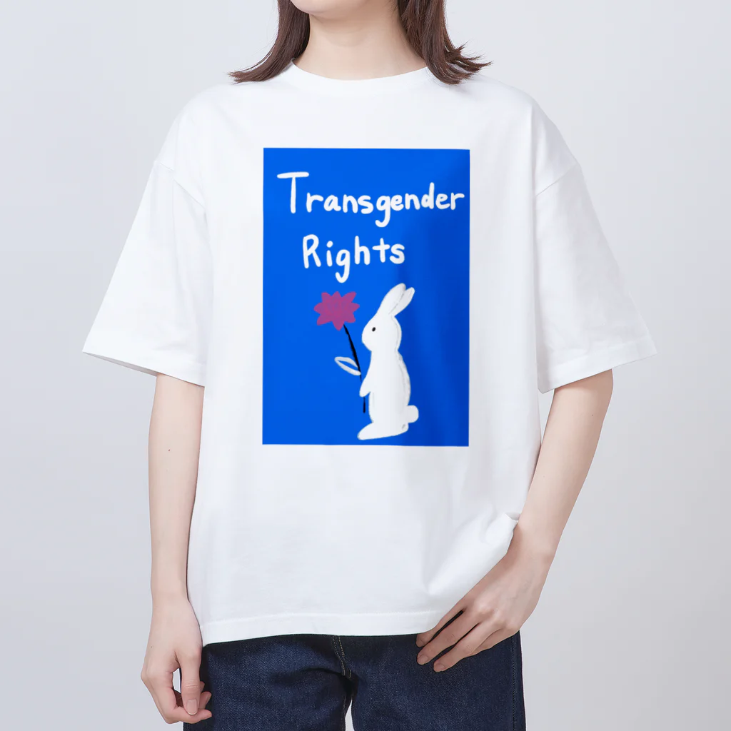 zimei-diary のTransgender Rights Rabbit  オーバーサイズTシャツ