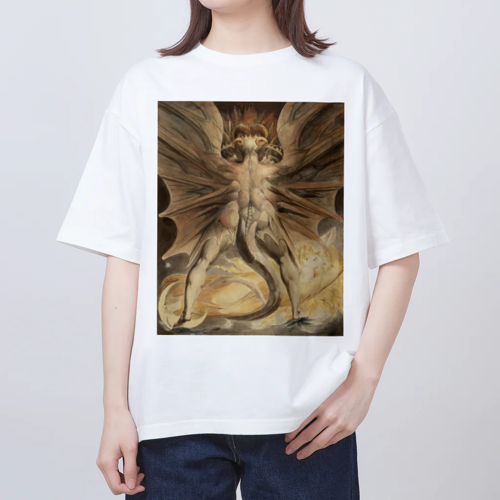 世界美術商店の巨大な赤い龍と太陽を着た女 / Great Red Dragon and the Woman Clothed with the Sun Oversized T-Shirt
