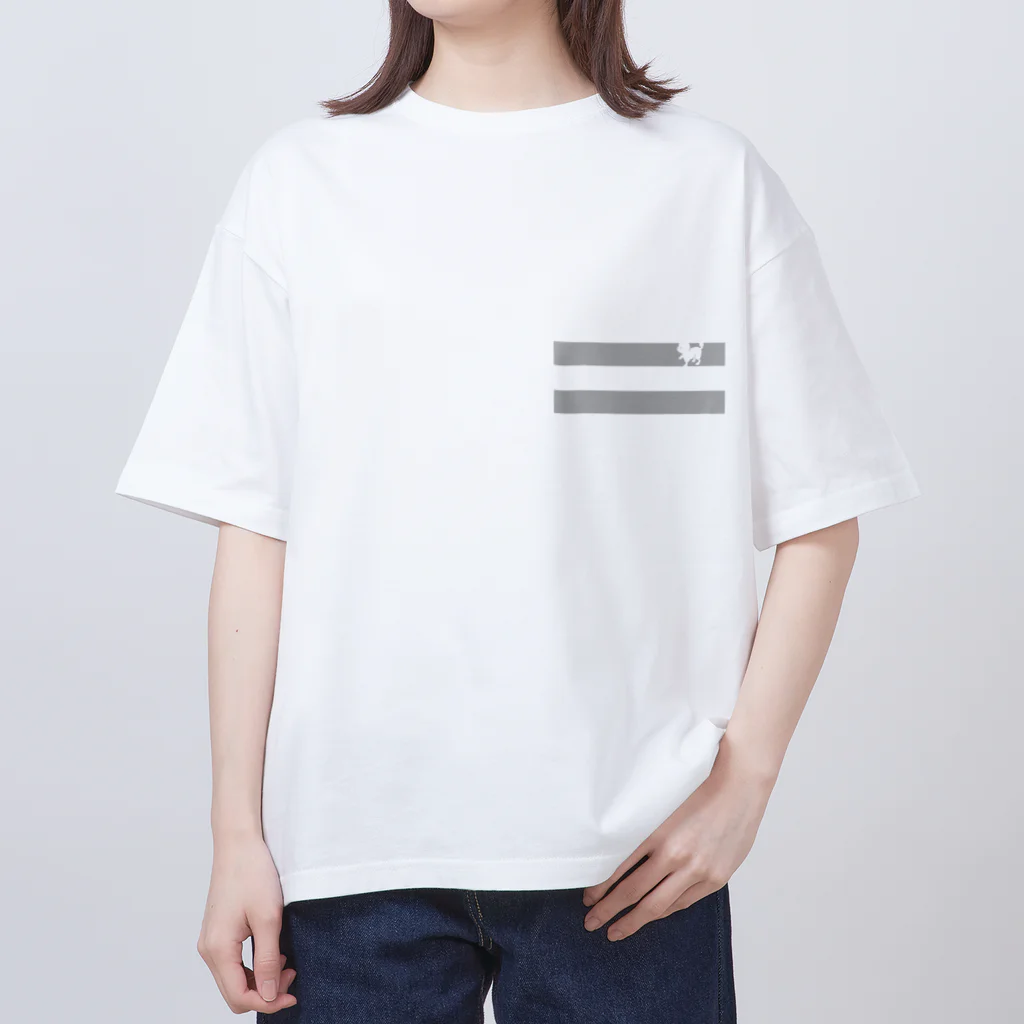 Raccoのmimi 　２ライン　gray オーバーサイズTシャツ