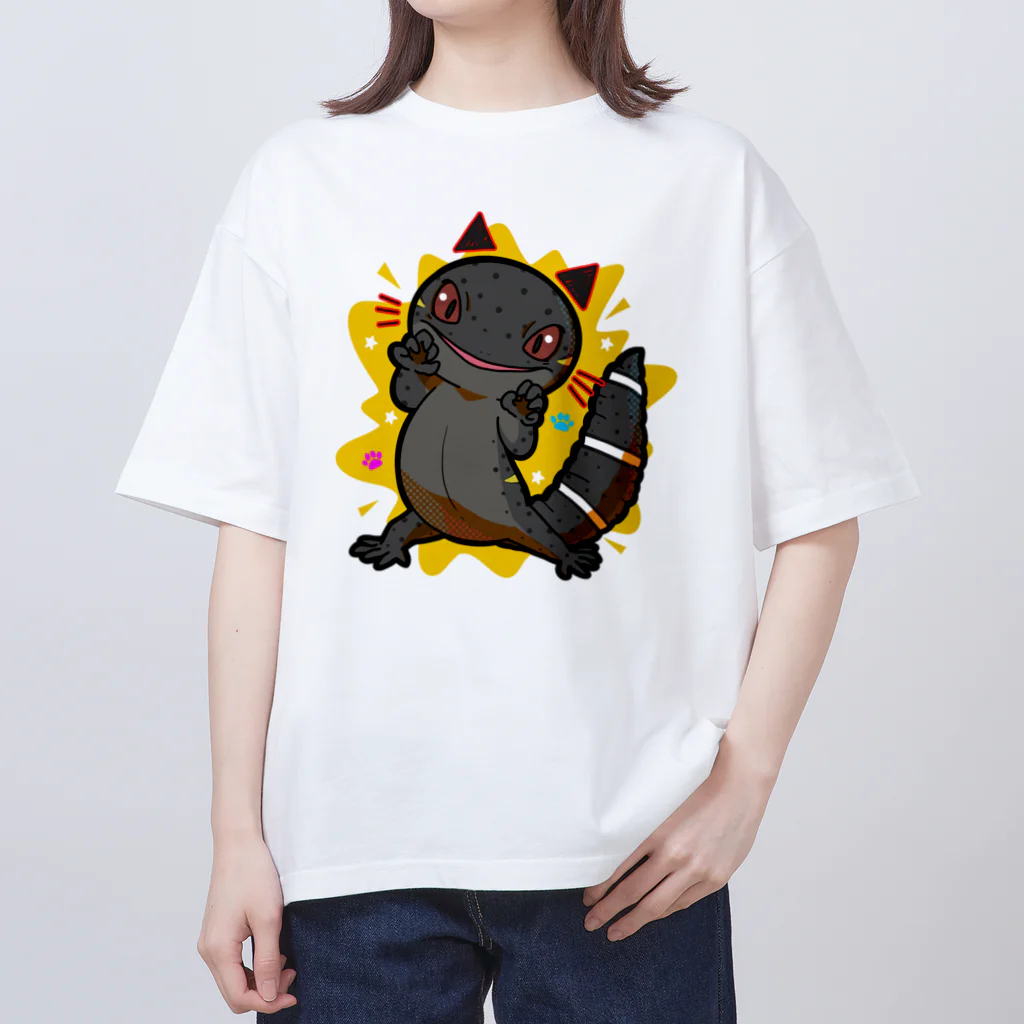 しっぽ王国の猫ヤモリ Oversized T-Shirt