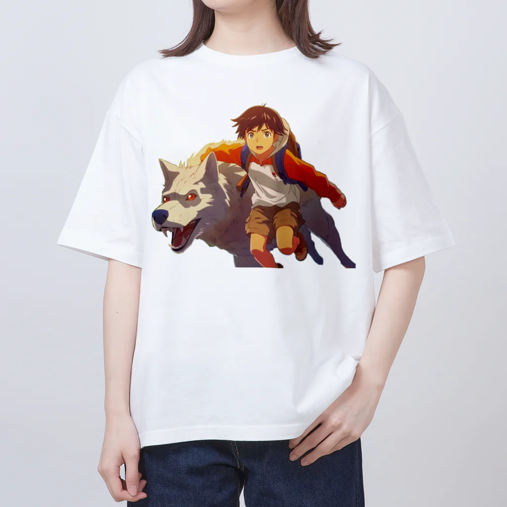 桜音ことこ企画の少年とオオカミの追跡 オーバーサイズTシャツ