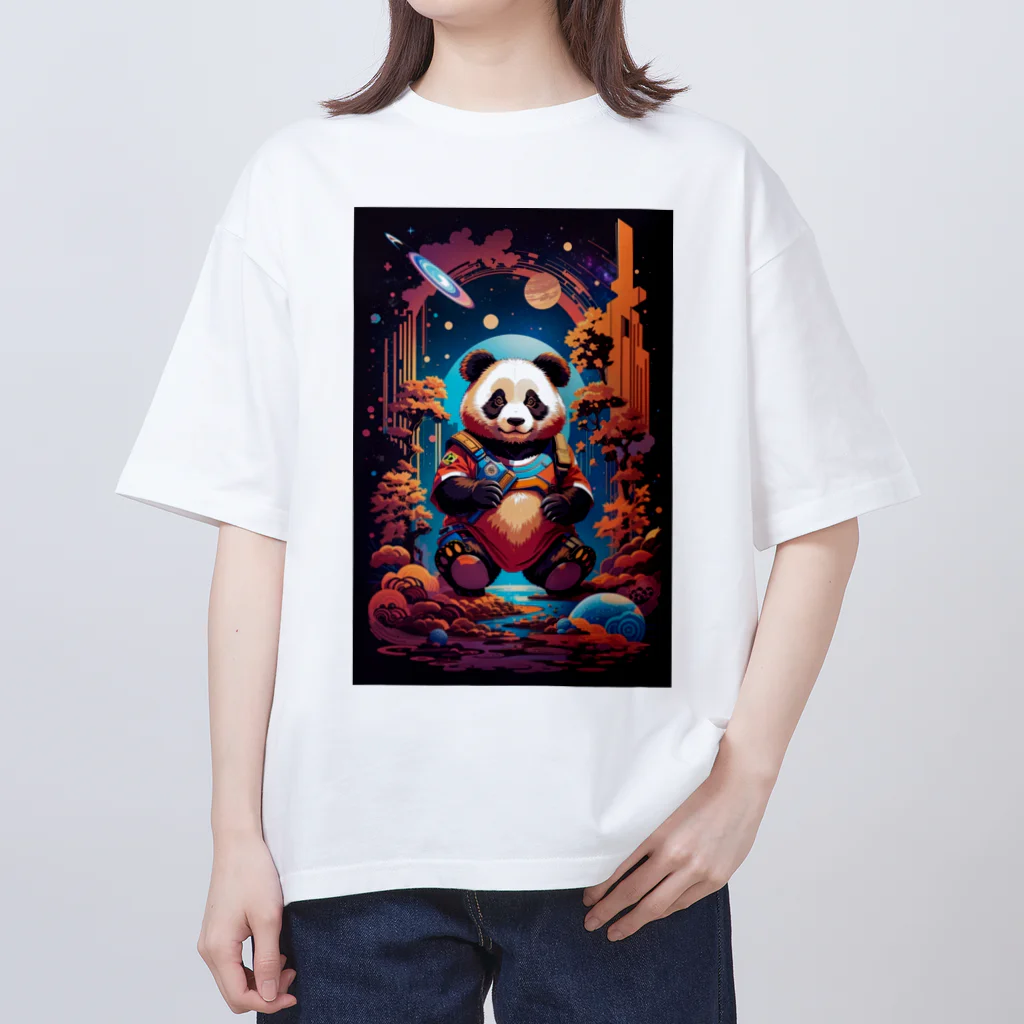 S☆DESIGNのパンダ飛行士 Oversized T-Shirt