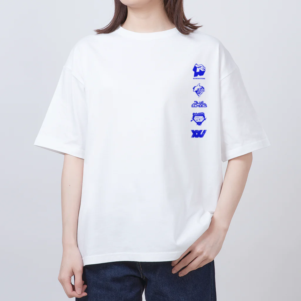 熊谷ゆ〜ほ_デザイングッズのRE:PRODUCTIONS LOGOs BLUE オーバーサイズTシャツ