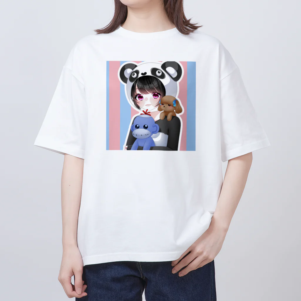 PANDAクラン＆ランランアイコンの新種パンダランランのYouTubeアイコン オーバーサイズTシャツ