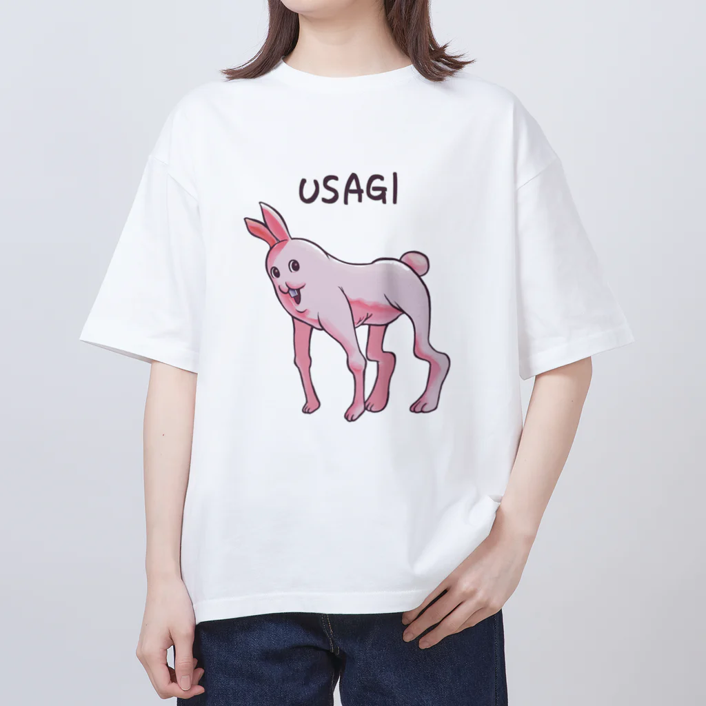 非対称デモクラシーのかわいいうさちゃん Oversized T-Shirt