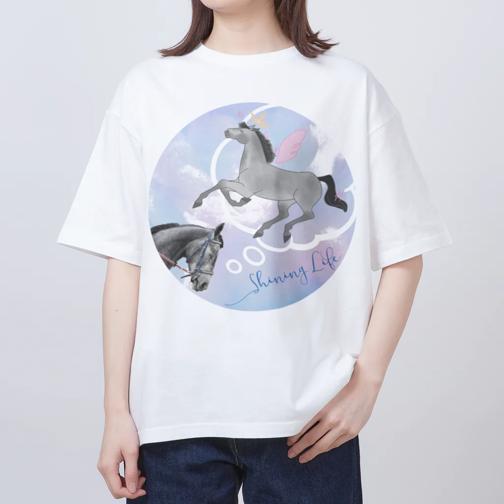 Loveuma. official shopのDreamin' Maihime. by Horse Support Center Oversized T-Shirt