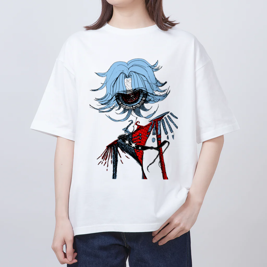 RANGANMARUの単眼くん♡水色ウルフの王子様 オーバーサイズTシャツ