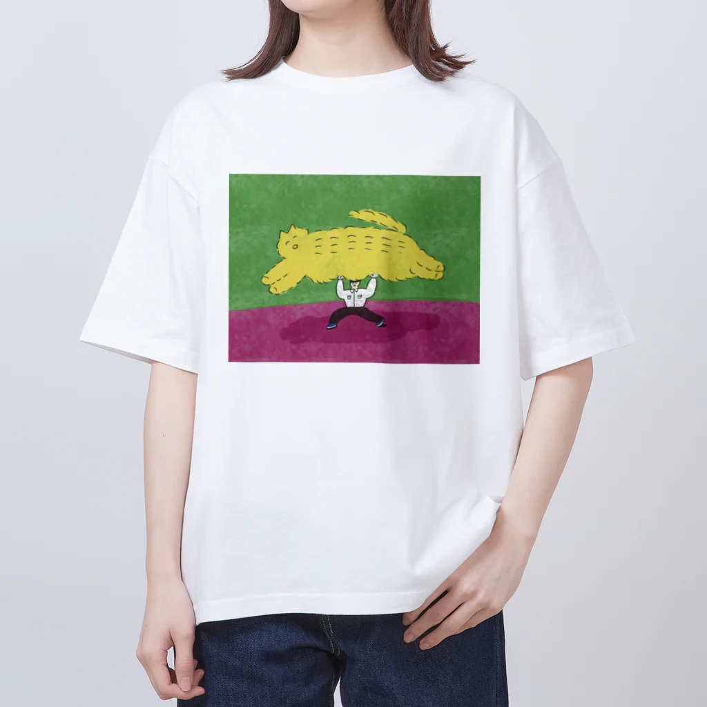 石川飴子の大きな猫 Oversized T-Shirt