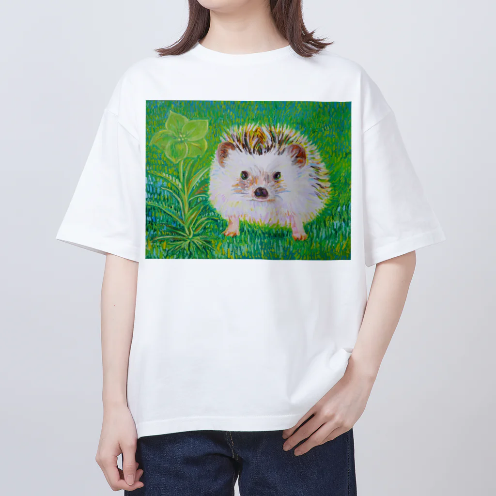 せど はるなのSUZURI shopの緑の花 Oversized T-Shirt