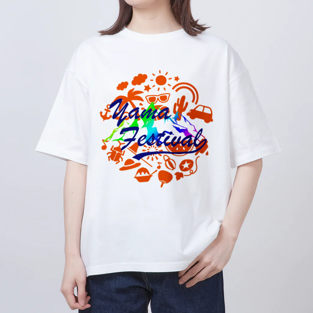 川上牧場のヤマフェスステッカー（橙色） Oversized T-Shirt