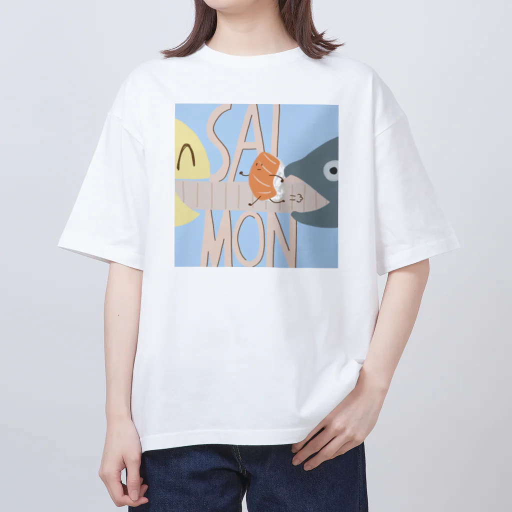 saji_equal_spoonのサーモン オーバーサイズTシャツ