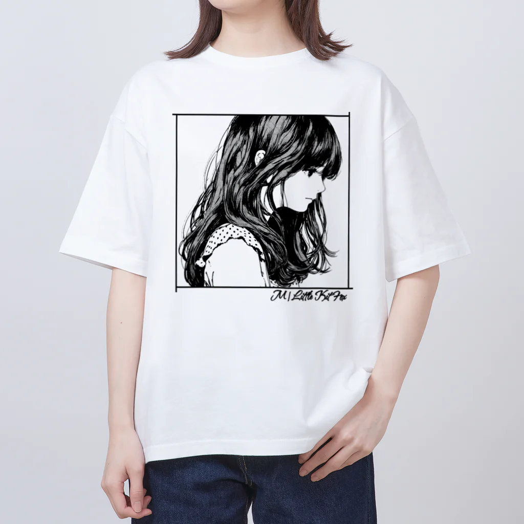 みゆみん@YouTuber ／M|Little Kit Foxのmonochrome Tシャツ Oversized T-Shirt