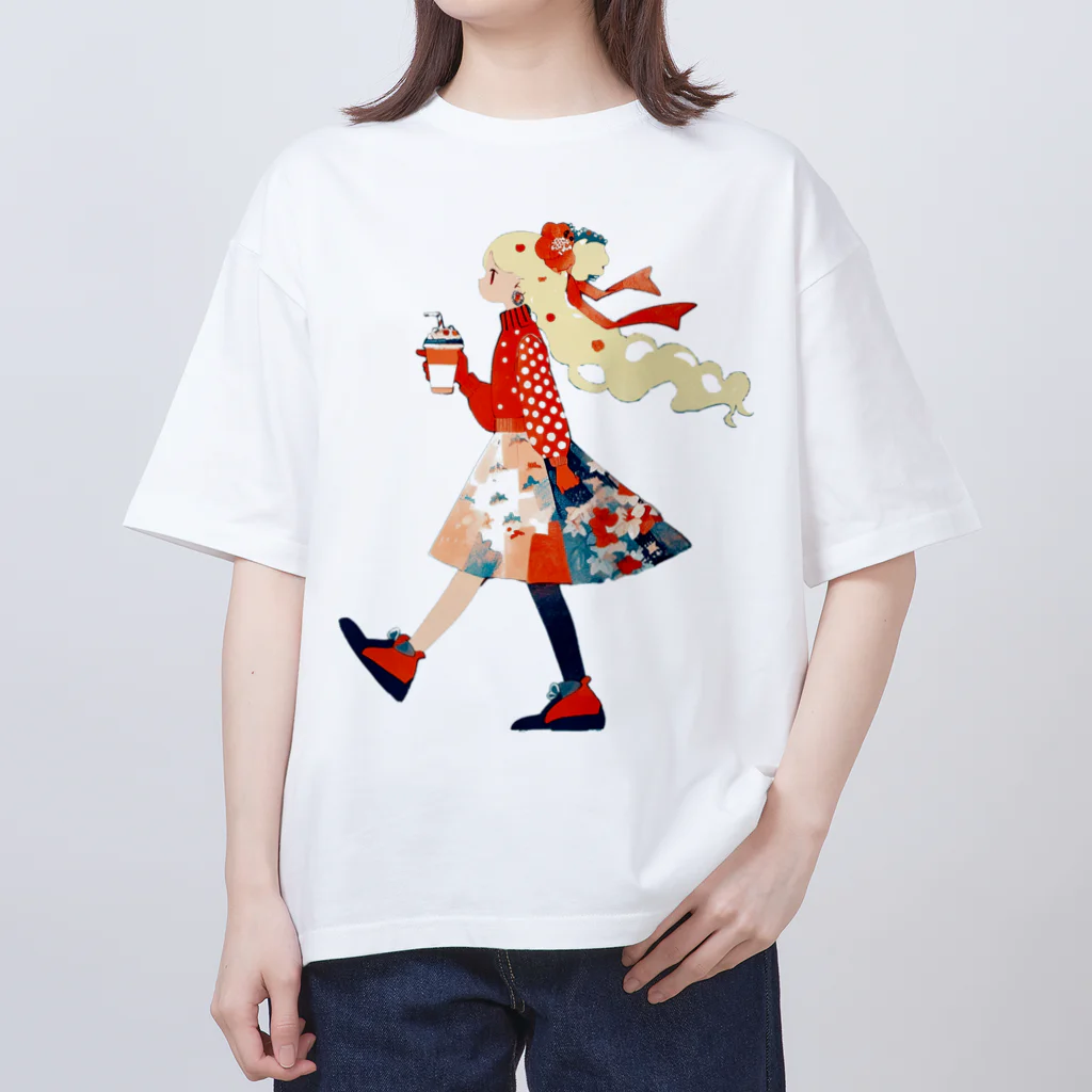 桜音ことこ企画のシェイクを持つ少女 オーバーサイズTシャツ