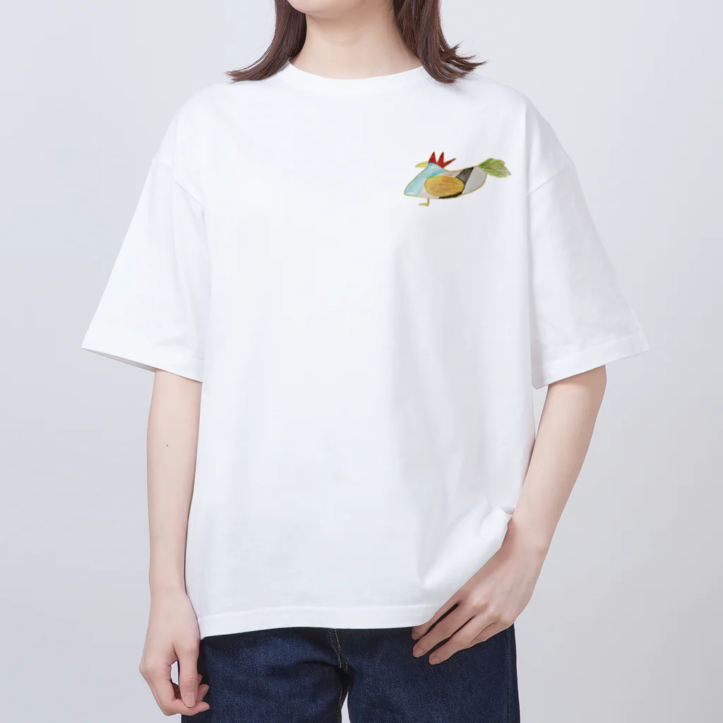 birds_snowdropsのにわとりカラフル Oversized T-Shirt