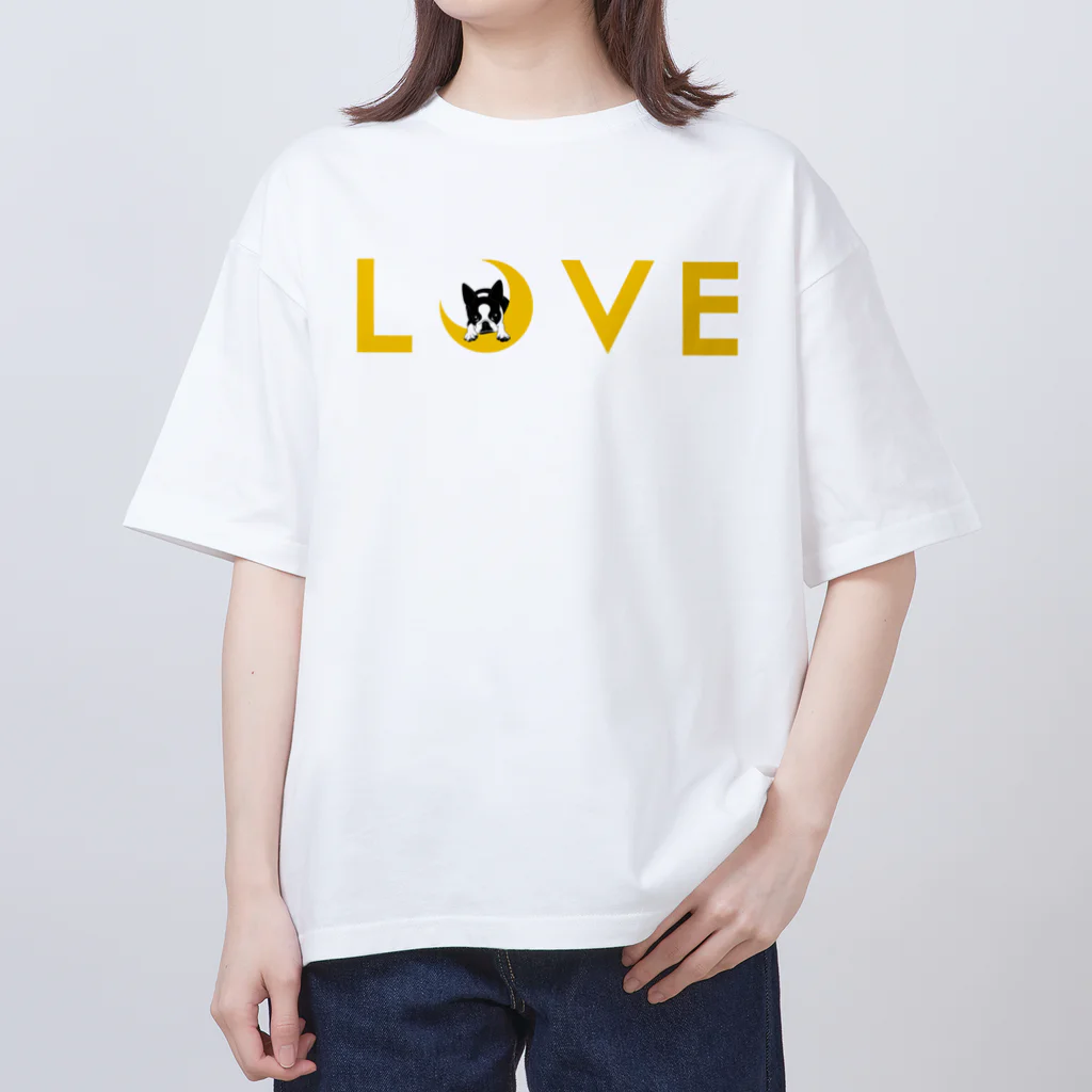 コチ(ボストンテリア)のボストンテリア(月LOVE)[v2.8k] オーバーサイズTシャツ