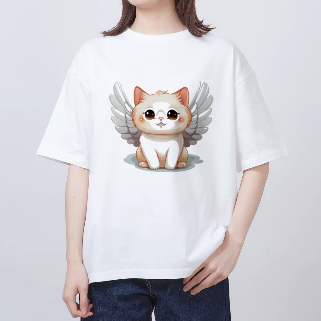 Vasetti_pressの可愛いねこ天使 Oversized T-Shirt