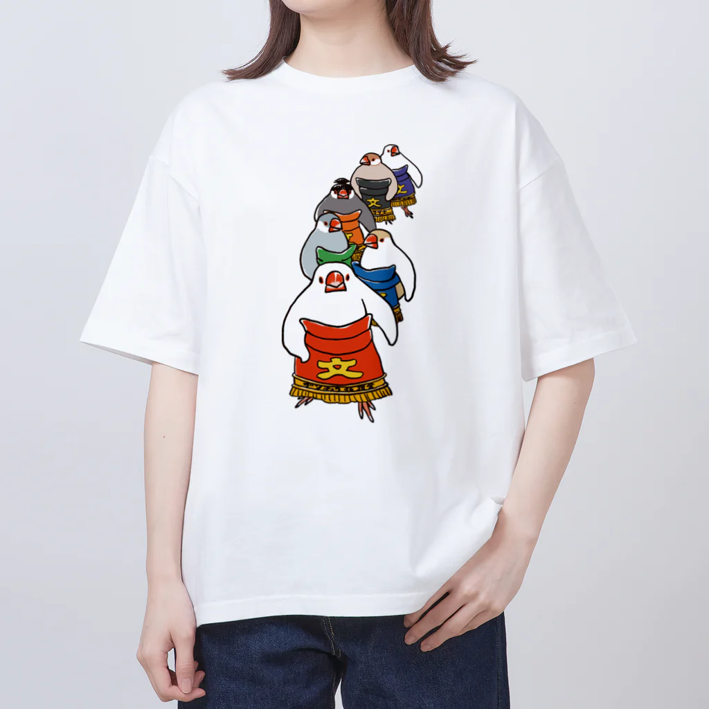 もしもしこちら文鳥の文鳥力士　土俵入り オーバーサイズTシャツ