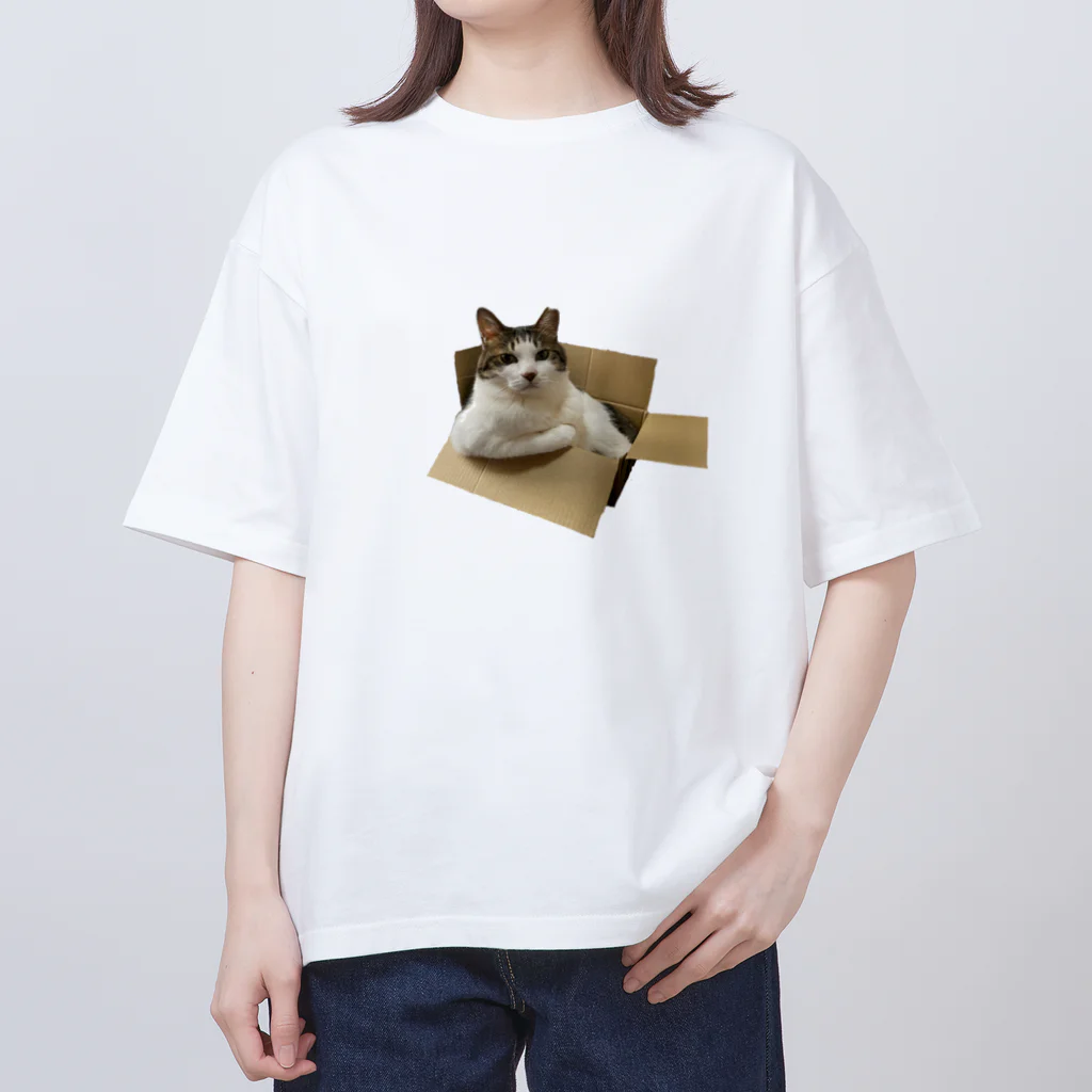 肉球書庫（絵）のムキムキ猫ちゃん Oversized T-Shirt