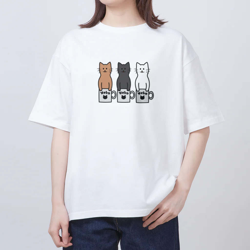 TGTの【猫コップ】 Oversized T-Shirt