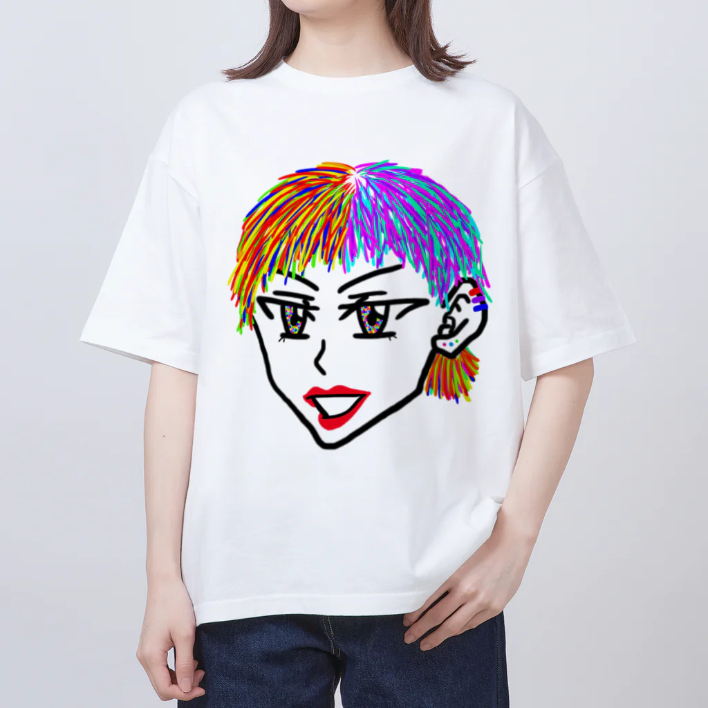 ぷりてぃーくりーちゃーずの虹ガール 6 オーバーサイズTシャツ