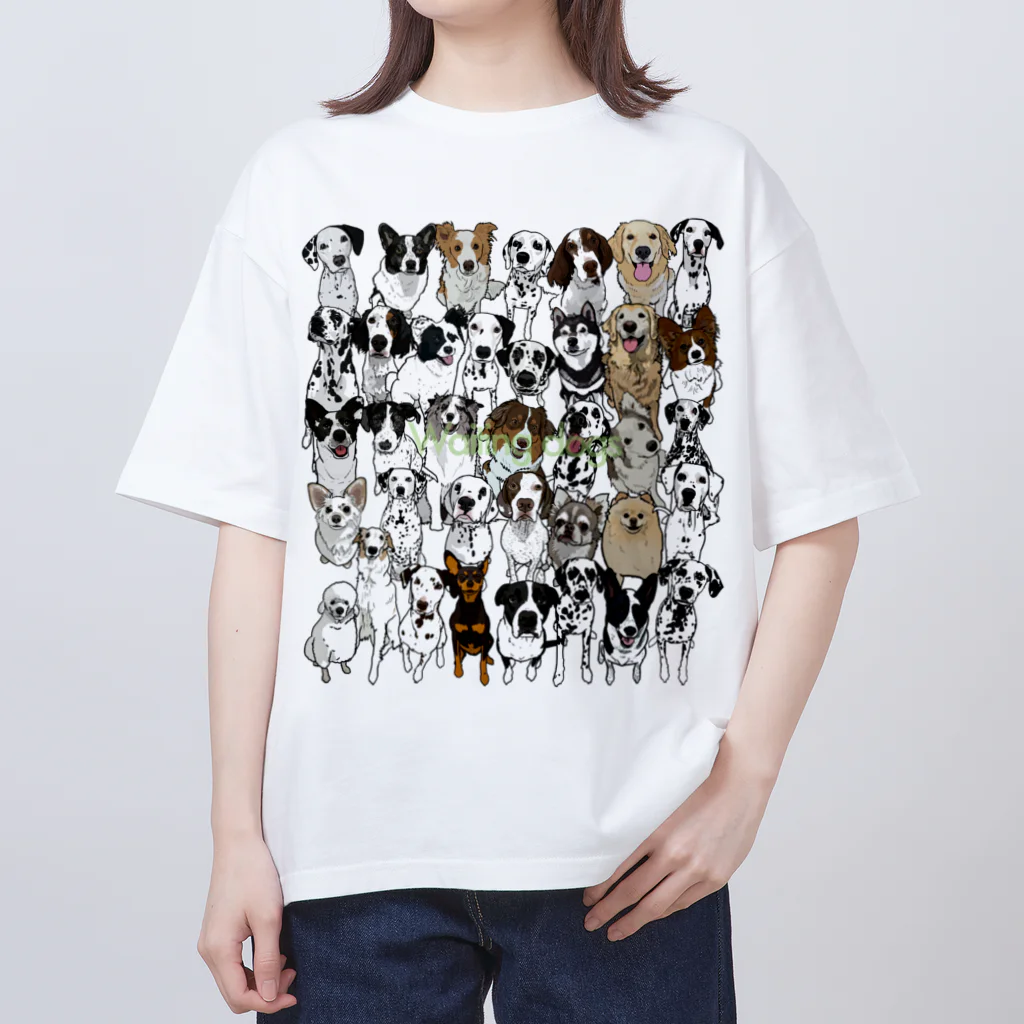 lily_dalmatianのWaiting dogs  オーバーサイズTシャツ