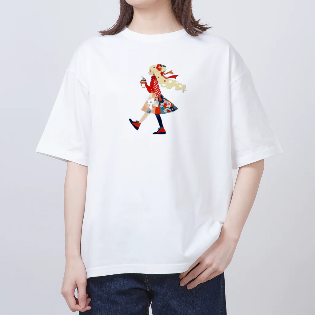 桜音ことこ企画のシェイクを持つ女性v2 オーバーサイズTシャツ