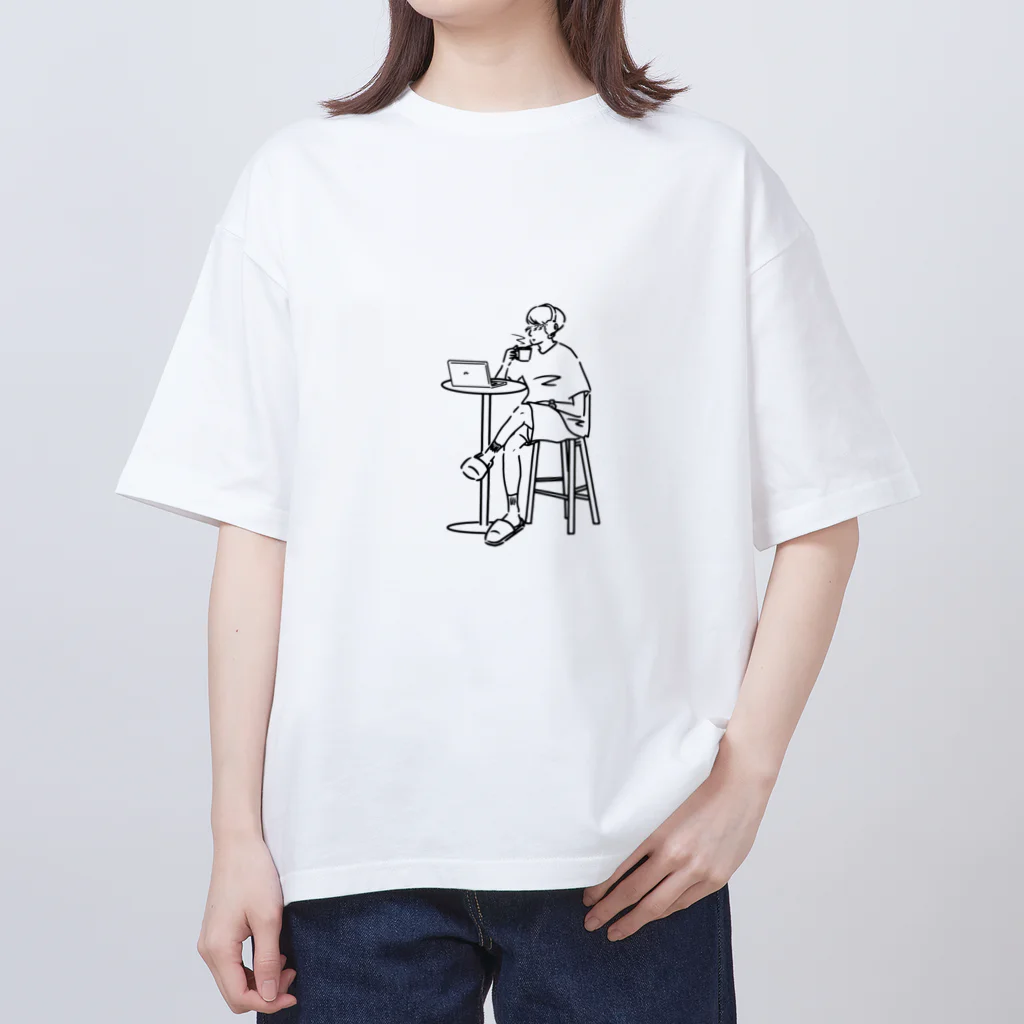 4'33"./ヨンサンサンのコーヒーカップフォンボーイ(マッシュ) オーバーサイズTシャツ