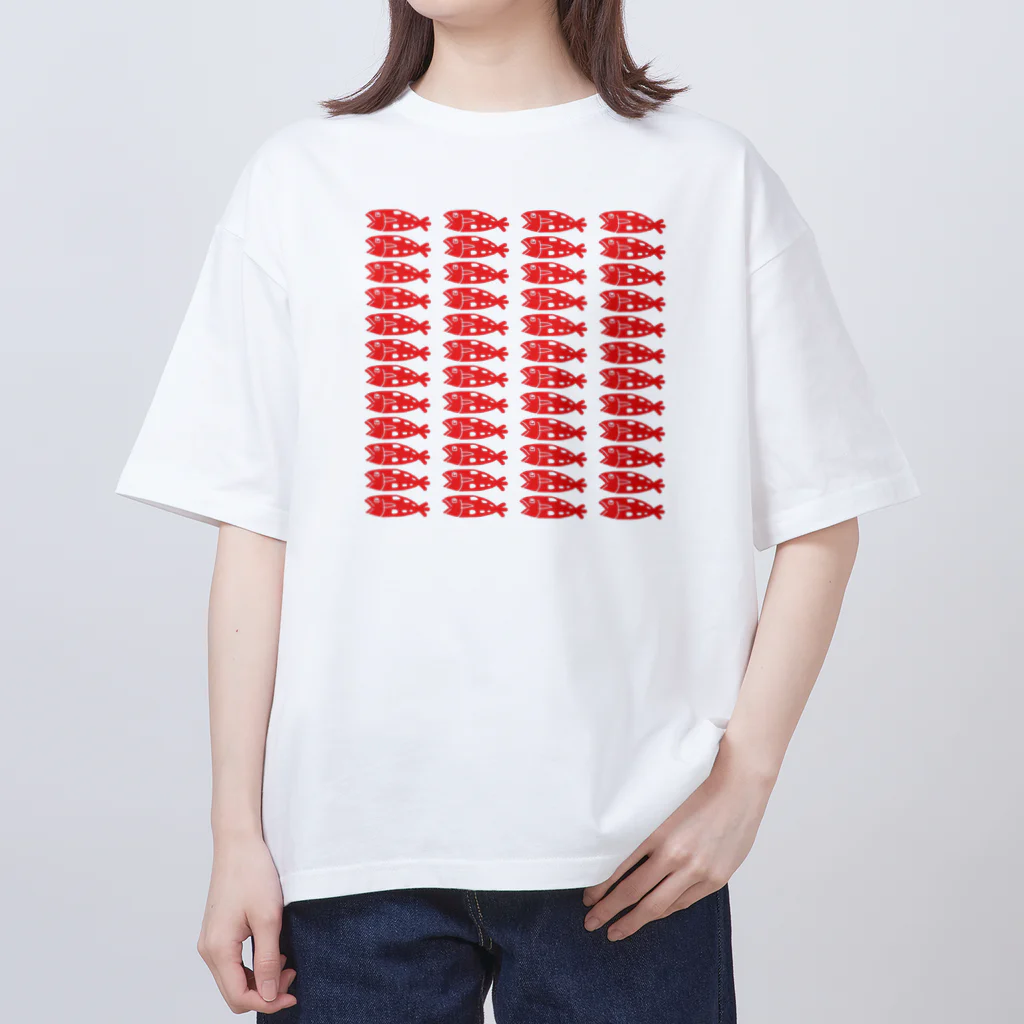 よしねこねこの魚群 オーバーサイズTシャツ