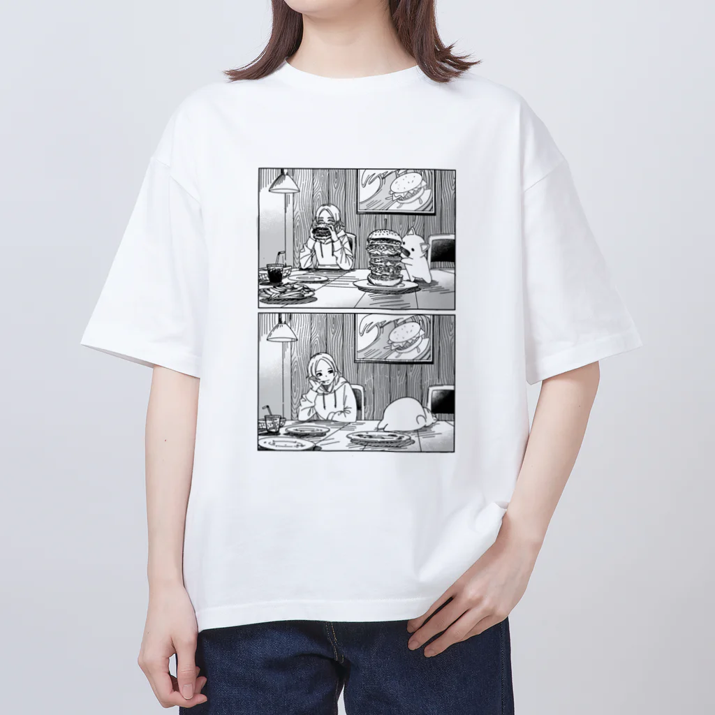 サイチのハンバーガーとねこ オーバーサイズTシャツ