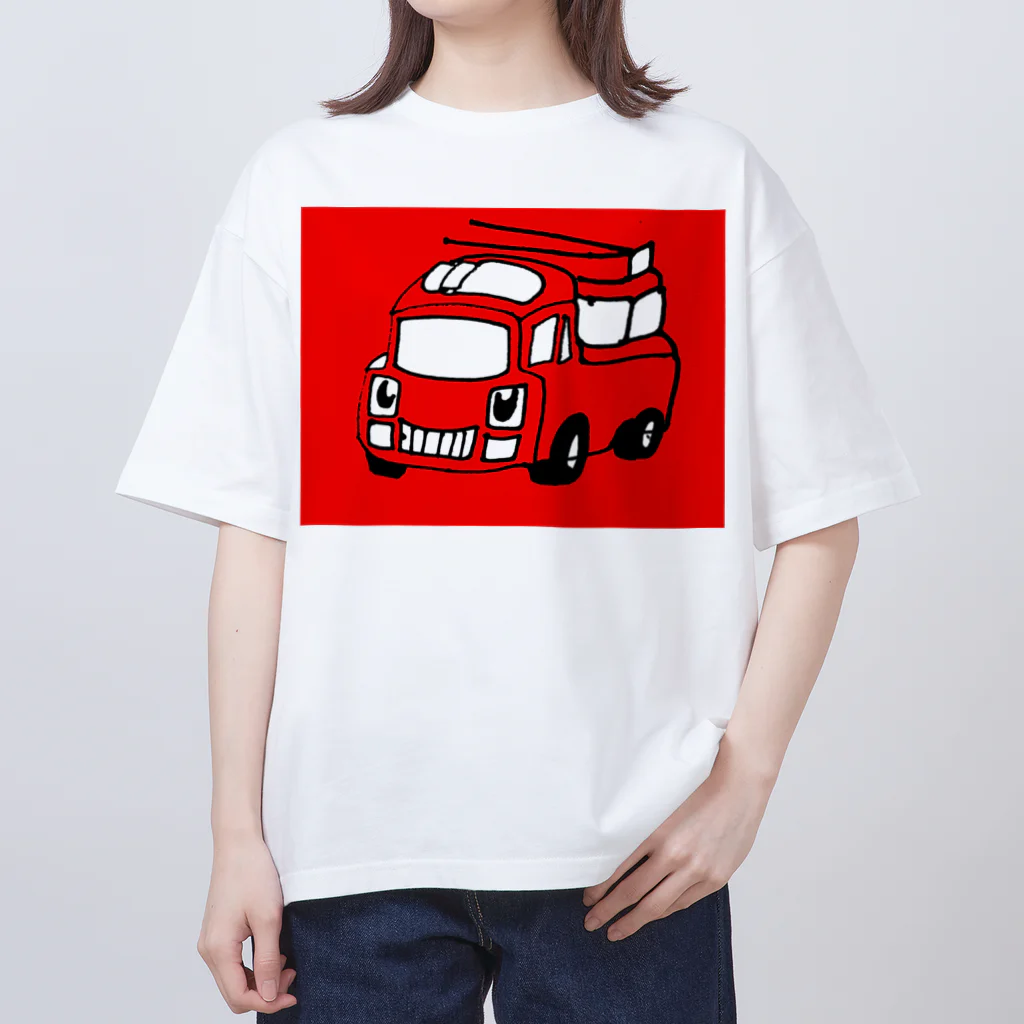 音楽とゆるキャラの消防車 Oversized T-Shirt