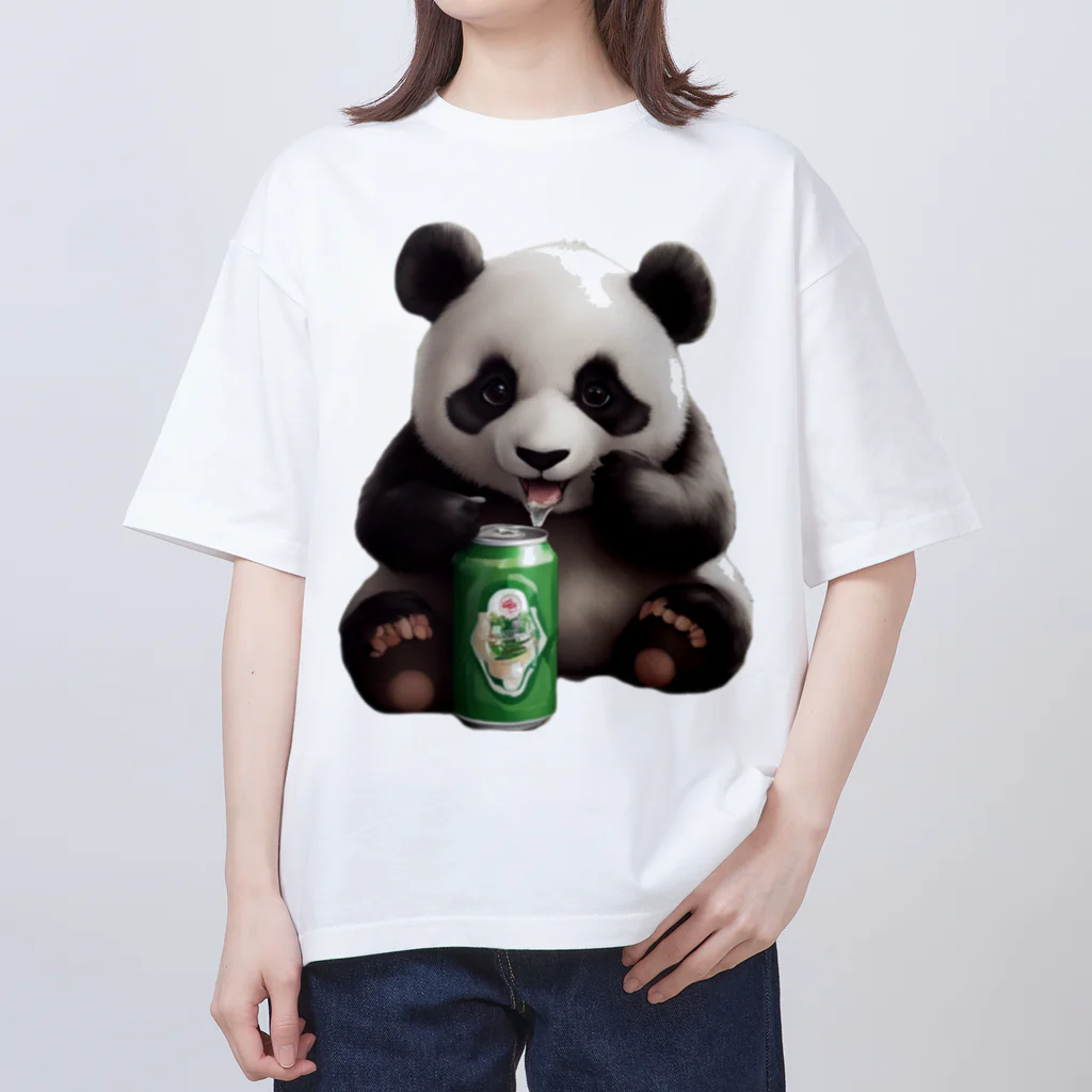 缶ビールパンダの缶ビールパンダ Oversized T-Shirt