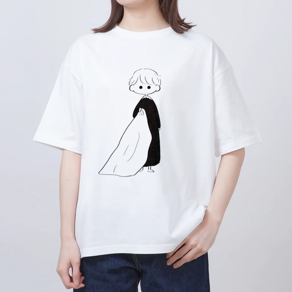 minco ￤ イラストとねこのピアノブラックな夜 オーバーサイズTシャツ