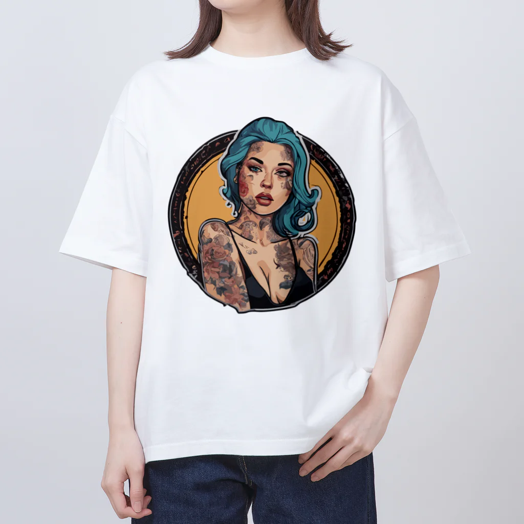 streetsnapのUrban Inked Chic、片面プリントTシャツ、期間限定 Oversized T-Shirt