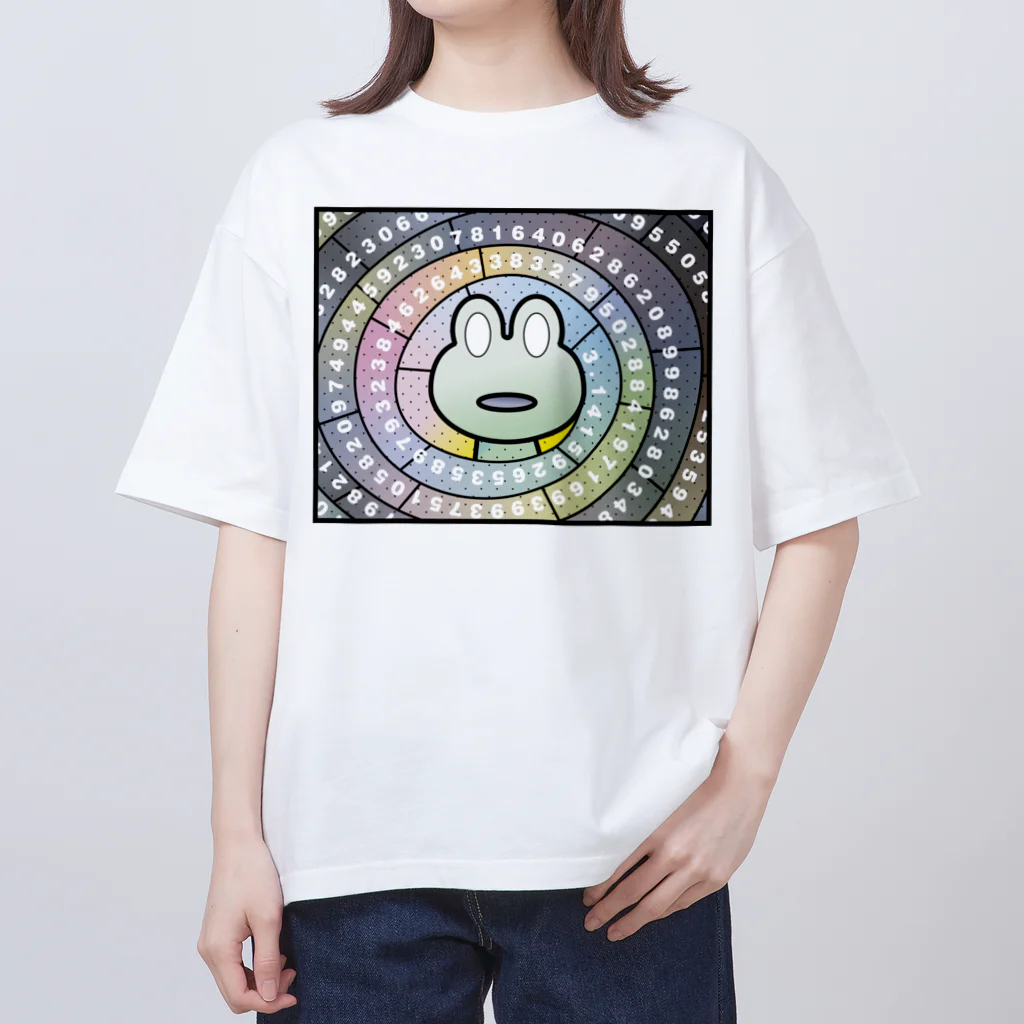 B-catの円周率グルグル蛙（両面シャツ） Oversized T-Shirt