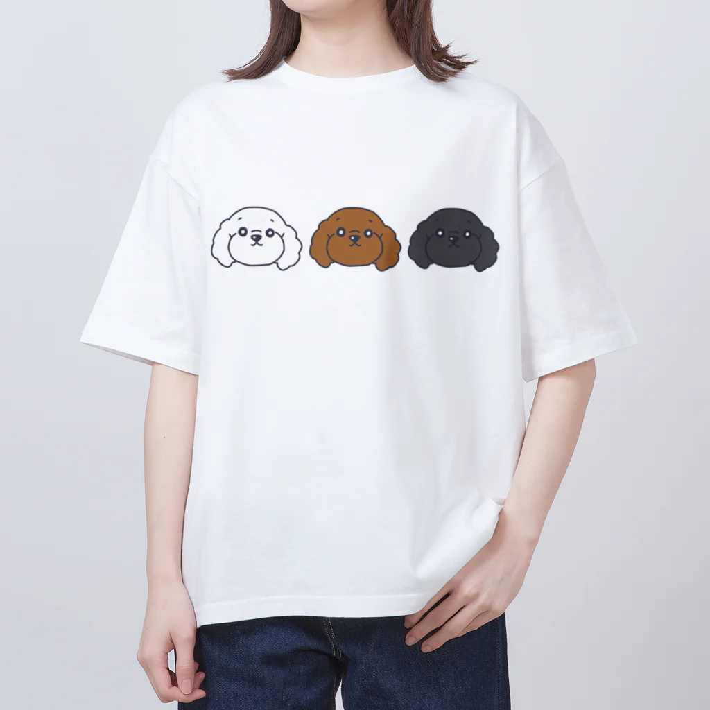 てんさいめんまのゆる！プードル三兄弟 Oversized T-Shirt